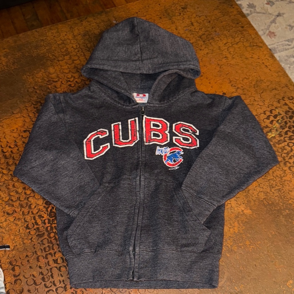 Kids Cubs Full-Zip Hoodie - Dark Gray